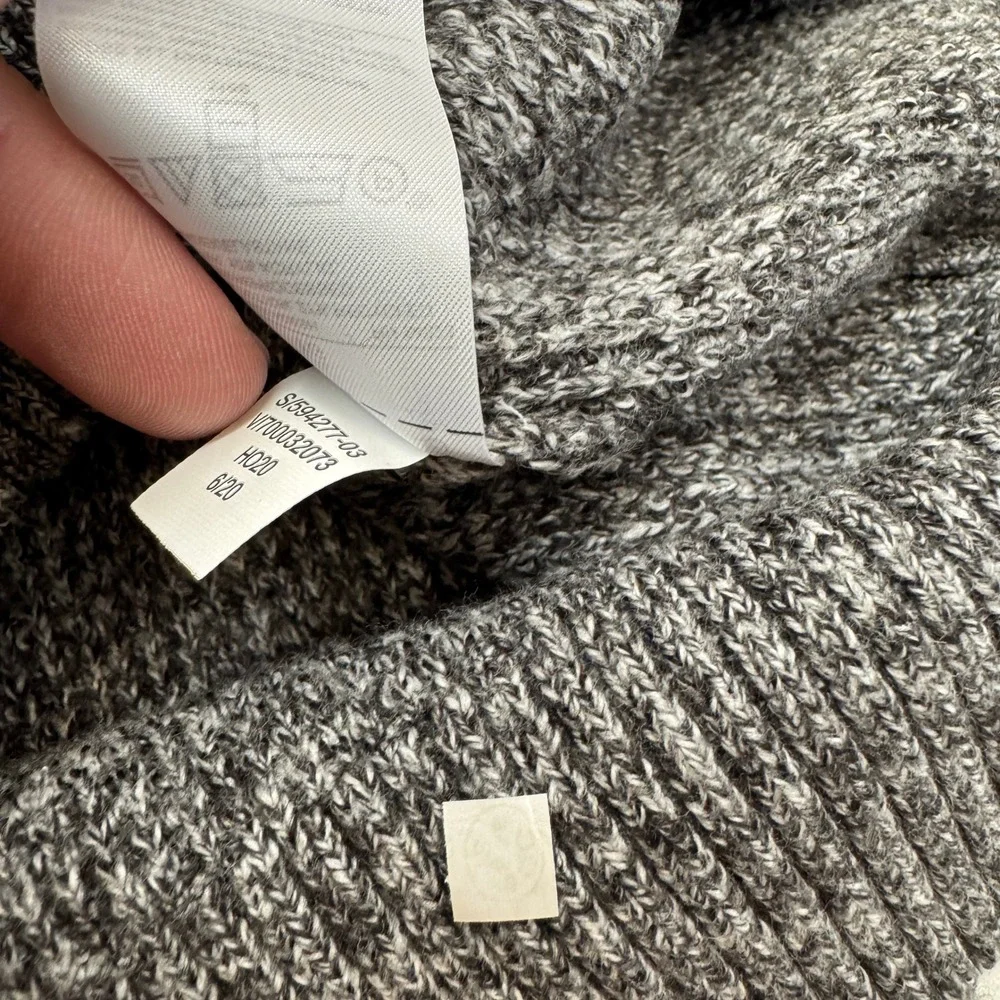 Banana Republic Sweater Mens XL Gray Marled Mock Neck Button Eco Knit